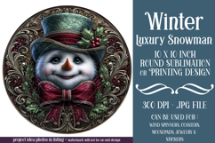 Winter Wind Spinner, Fancy Dressed Snowman Round Design, r8 Product Image 1