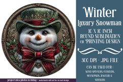 Winter Wind Spinner, Fancy Dressed Snowman Round Design, r9 Product Image 1
