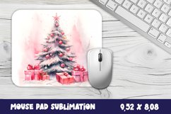 Pink tree christmas mouse pad / sublimation Product Image 1