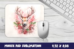 Christmas pink deer gift mouse pad / sublimation Product Image 1