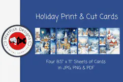 Winter Christmas Printable Cards 2 Product Image 1