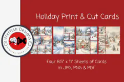 Winter Christmas Printable Cards Product Image 1