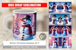 Mug Wrap Design Winter Snowman Product Image 1
