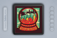 Winter City and Santa Claus in Snow Globe Layered Papercut Product Image 1