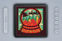 Winter City and Santa Claus in Snow Globe Layered Papercut Product Image 1