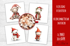 Whimsical winter Coaster Design | animal Square Coaster Product Image 1