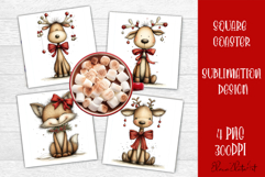 Whimsical winter Coaster Design | animal Square Coaster Product Image 1