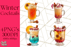 Winter Hot Drinks, Cozy Cocktail Clipart, Festive Beverage Product Image 1