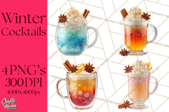 Winter Hot Drinks, Cozy Cocktail Clipart, Festive Beverage Product Image 1