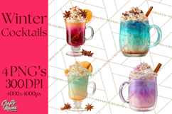 Winter Hot Drinks, Cozy Cocktail Clipart, Festive Beverage Product Image 1