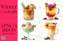 Winter Hot Drinks, Cozy Cocktail Clipart, Festive Beverage Product Image 1