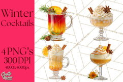 Winter Hot Drinks, Cozy Cocktail Clipart, Festive Beverage Product Image 1