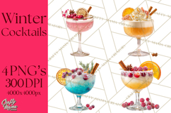 Winter Hot Drinks, Cozy Cocktail Clipart, Festive Beverage Product Image 1