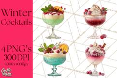 Winter Hot Drinks, Cozy Cocktail Clipart, Festive Beverage Product Image 1