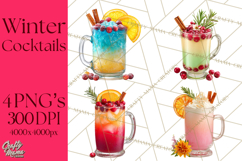 Winter Hot Drinks, Cozy Cocktail Clipart, Festive Beverage Product Image 1