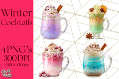 Winter Hot Drinks, Cozy Cocktail Clipart, Festive Beverage Product Image 1