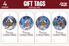 winter cottage gift tags