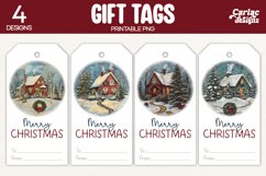 winter cottage gift tags