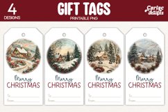 winter cottage gift tags
