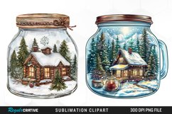 Winter Cottage In A Jar Fun Clipart Product Image 1