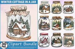Winter Cottage in a Jar Clipart Bundle Product Image 1