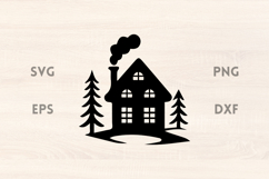 Winter House with Christmas SVG Scene Product Image 1