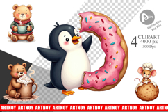 Winter Critters &amp; Sweets Clipart Product Image 1
