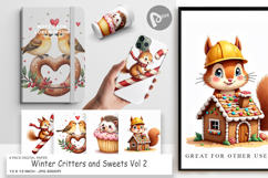 Winter Critters &amp; Sweets Digital Paper Product Image 1