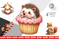Winter Critters &amp; Sweets Clipart Product Image 1