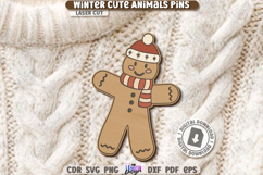 Cute Pin Laser Cut|Vintage Brooch SVG|Christmas Design|Xmas Product Image 1