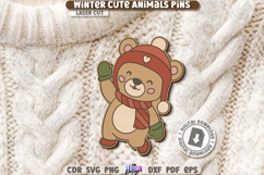 Cute Pin Laser Cut|Vintage Brooch SVG|Christmas Design|Xmas Product Image 1