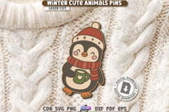 Cute Pin Laser Cut|Vintage Brooch SVG|Christmas Design|Xmas Product Image 1