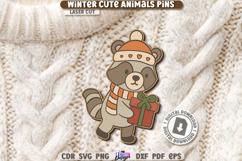 Cute Pin Laser Cut|Vintage Brooch SVG|Christmas Design|Xmas Product Image 1