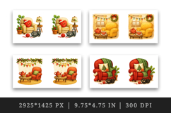 Winter Cute House mug wrap printable sublimation design Product Image 2