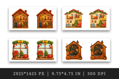 Winter Cute House mug wrap printable sublimation design Product Image 2