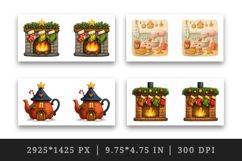 Winter Cute House mug wrap printable sublimation design Product Image 2