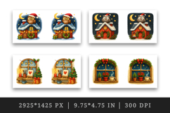 Winter Cute House mug wrap printable sublimation design Product Image 2