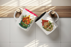 Winter Cute House mug wrap printable sublimation design Product Image 3