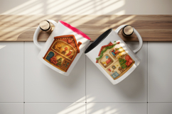 Winter Cute House mug wrap printable sublimation design Product Image 3