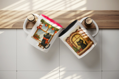 Winter Cute House mug wrap printable sublimation design Product Image 3