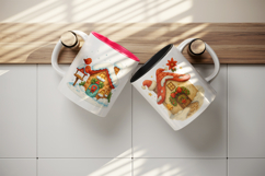 Winter Cute House mug wrap printable sublimation design Product Image 3