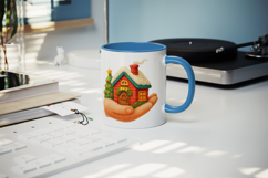 Winter Cute House mug wrap printable sublimation design Product Image 5