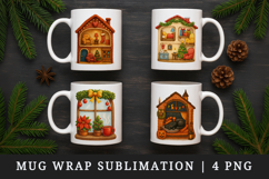 Winter Cute House mug wrap printable sublimation design Product Image 1