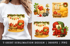 Winter Cute House t-shirt printable sublimation design png Product Image 1