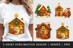 Winter Cute House t-shirt printable sublimation design png Product Image 1