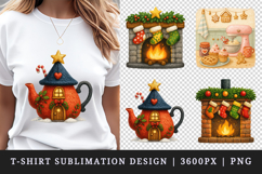 Winter Cute House t-shirt printable sublimation design png Product Image 1