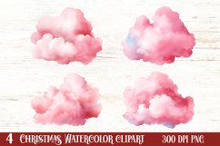 Winter Cute Pink Cat Clipart Sublimation, Christmas Pink PNG Product Image 1