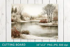 Vintage Winter Landscape Cutting Board Product Image 1