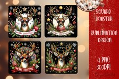 Sarcastik deers Coaster Design. Winter Coaster Sublimation Product Image 1