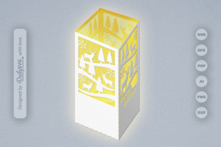 Winter Deer Christmas Lantern Papercut SVG Product Image 2
